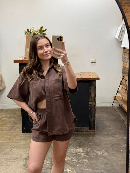 By Frankie Denim Set - Choc