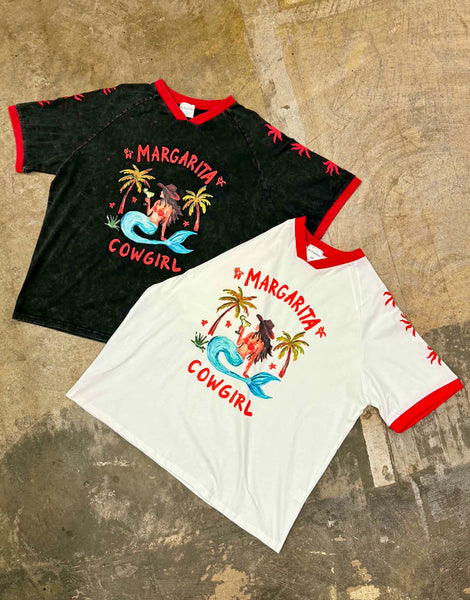 By Frankie Margarita Cowgirl Tee - White