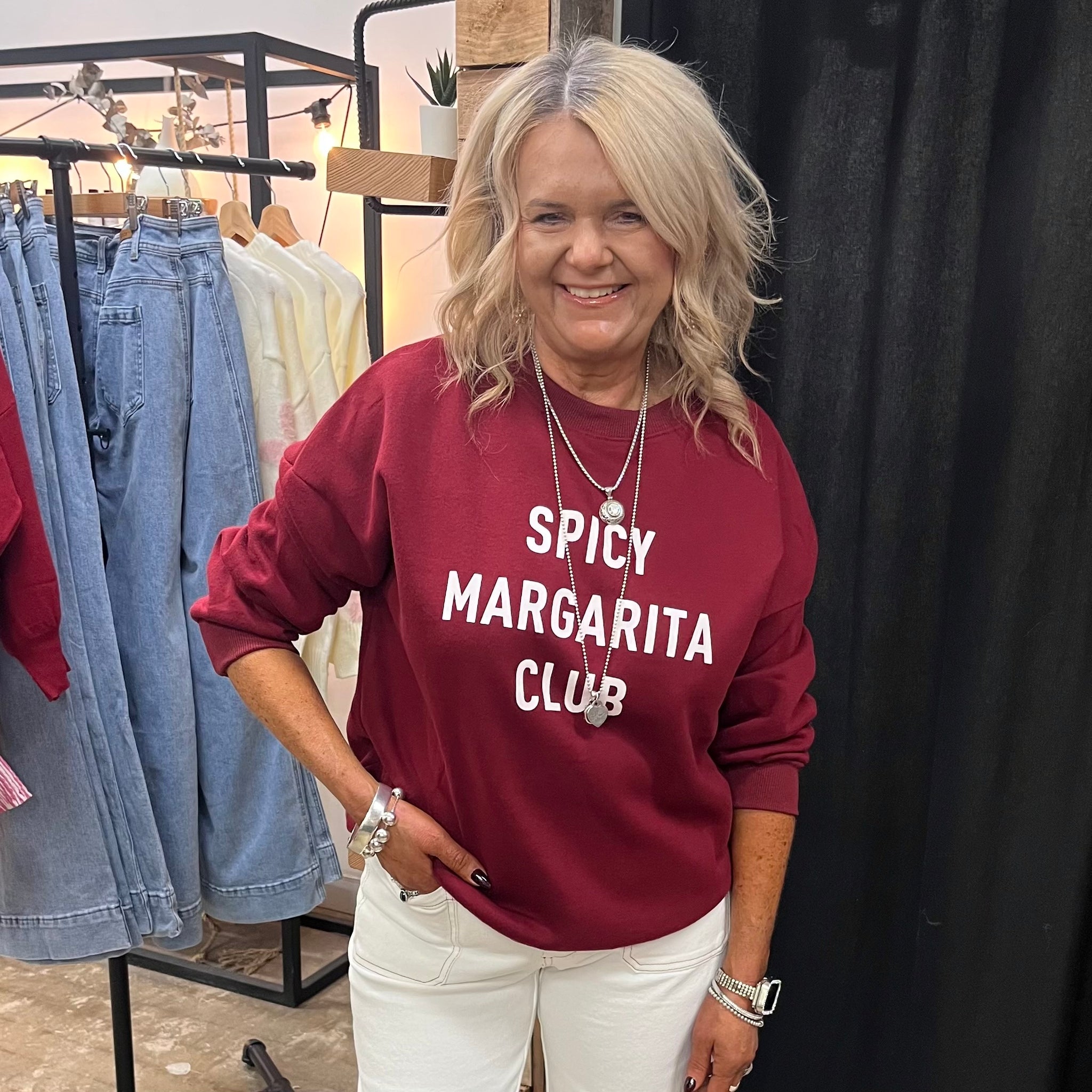 Spicy Margarita Club - Fleece Sweater - Wine
