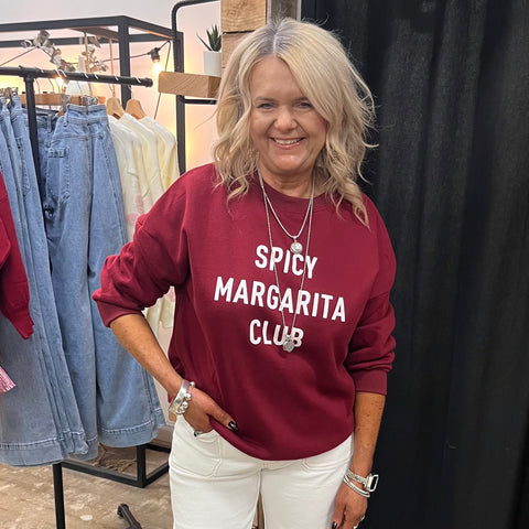 Spicy Margarita Club - Fleece Sweater - Wine
