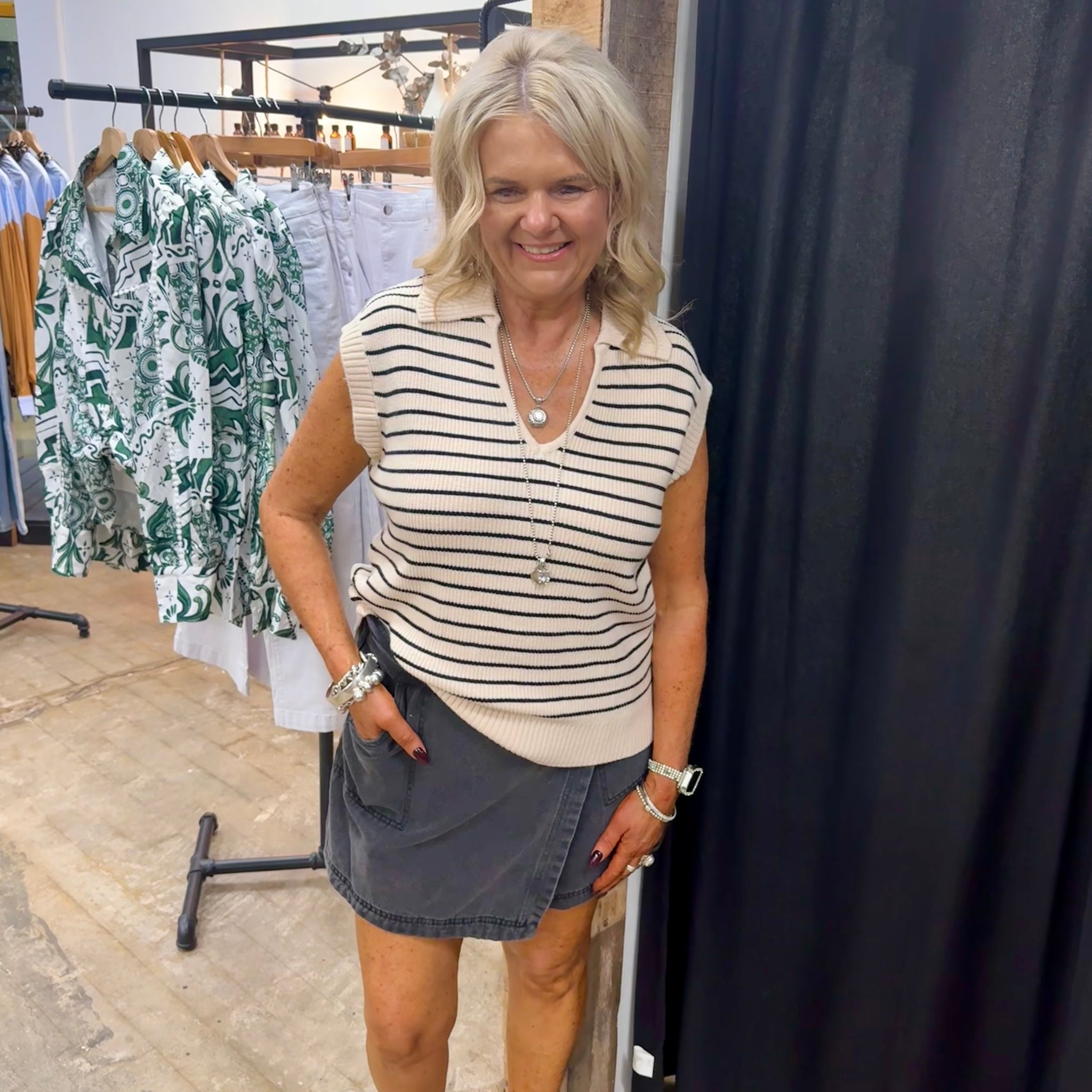 Windsor Denim Skort - Black