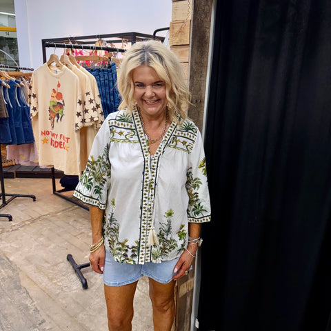 Ivelle Blouse - Palm