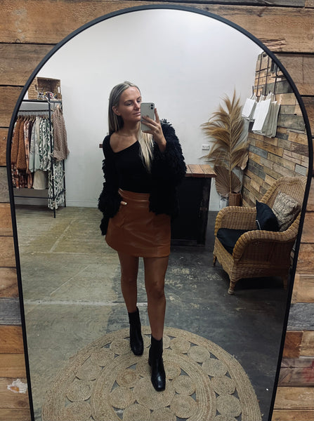 Shania Mini Skirt - Tan