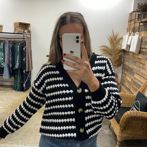 Stripe Cardi Knit