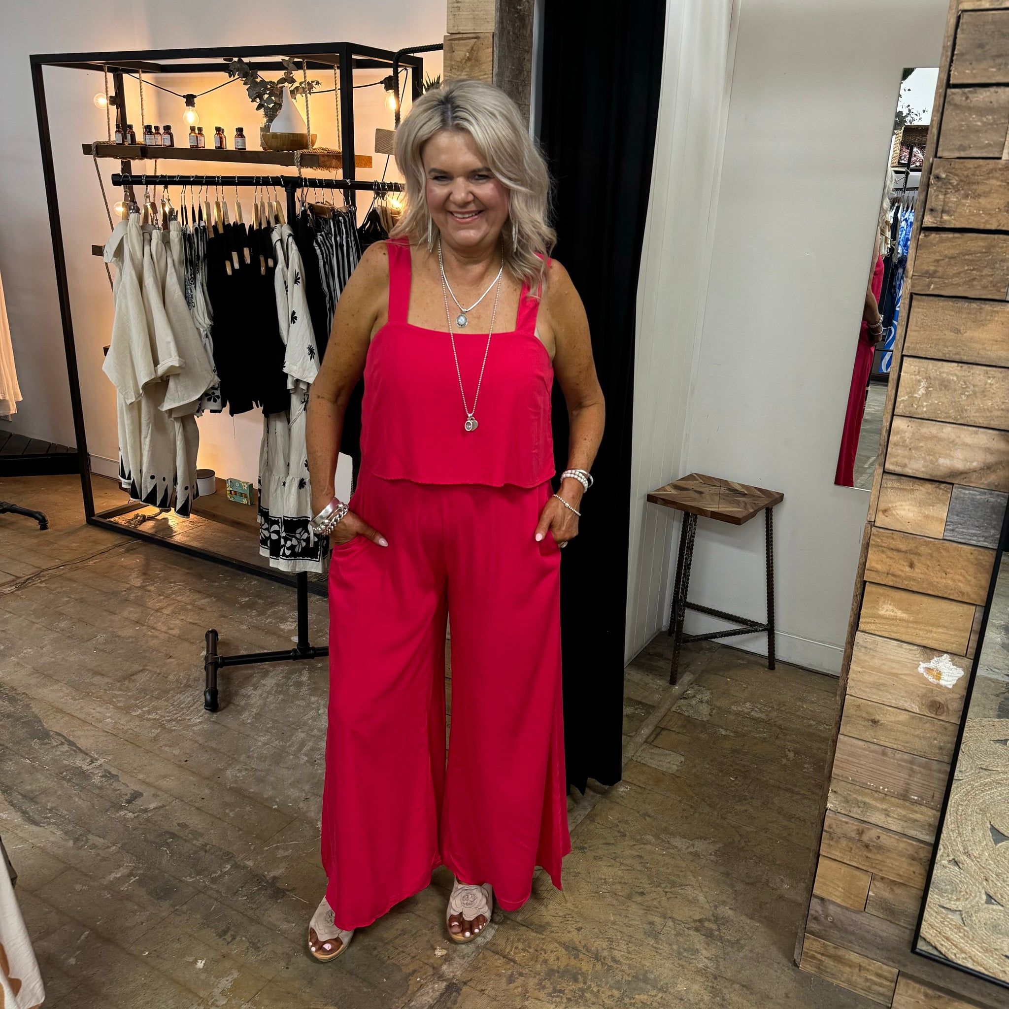 Luna Jumpsuit - Raspberry