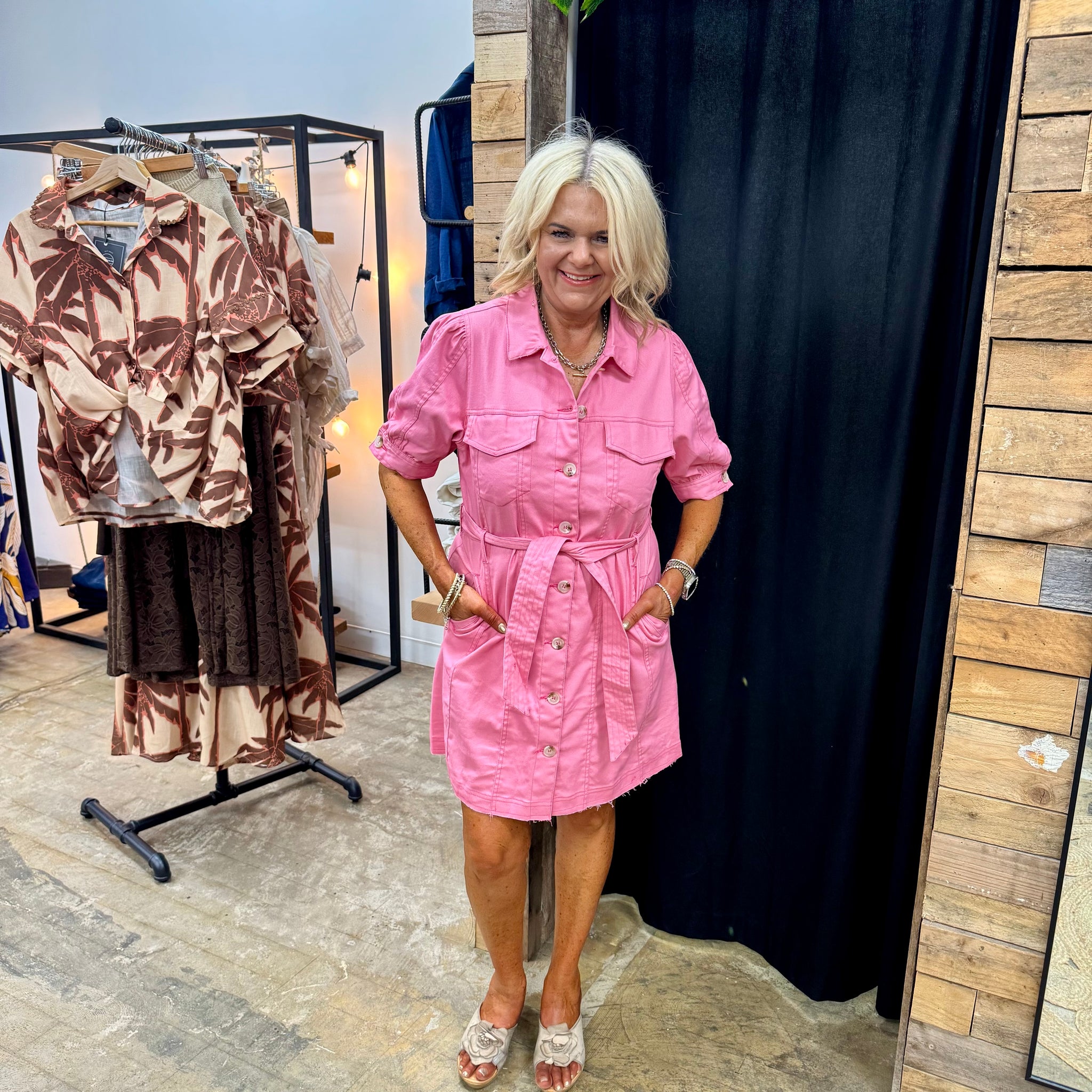 Lola Denim Maxi - Pink