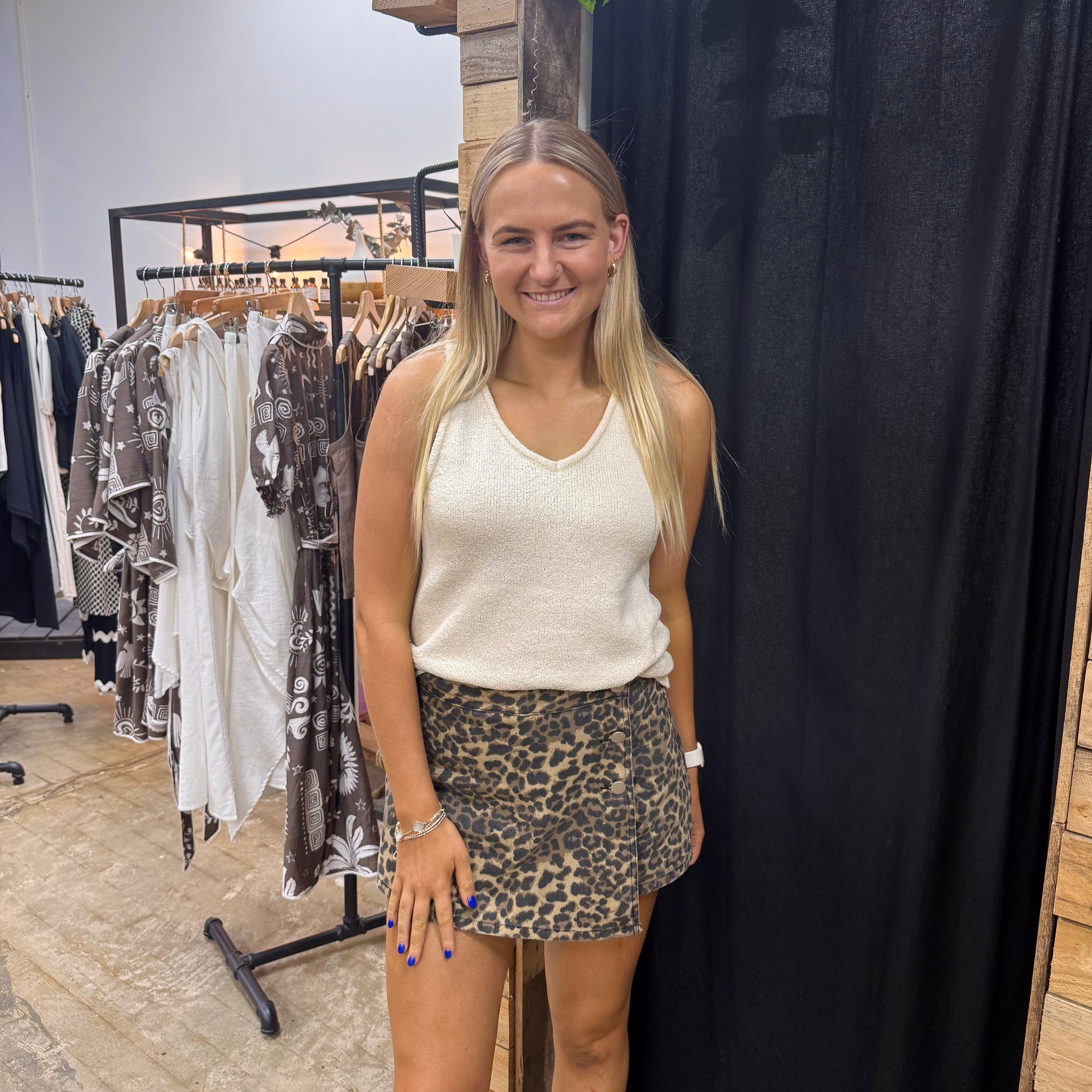 Portia Leopard Skort