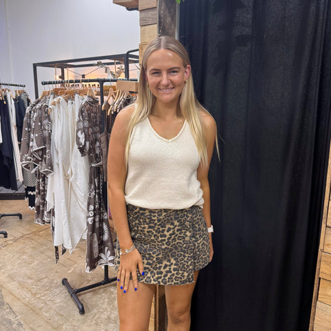 Portia Leopard Skort