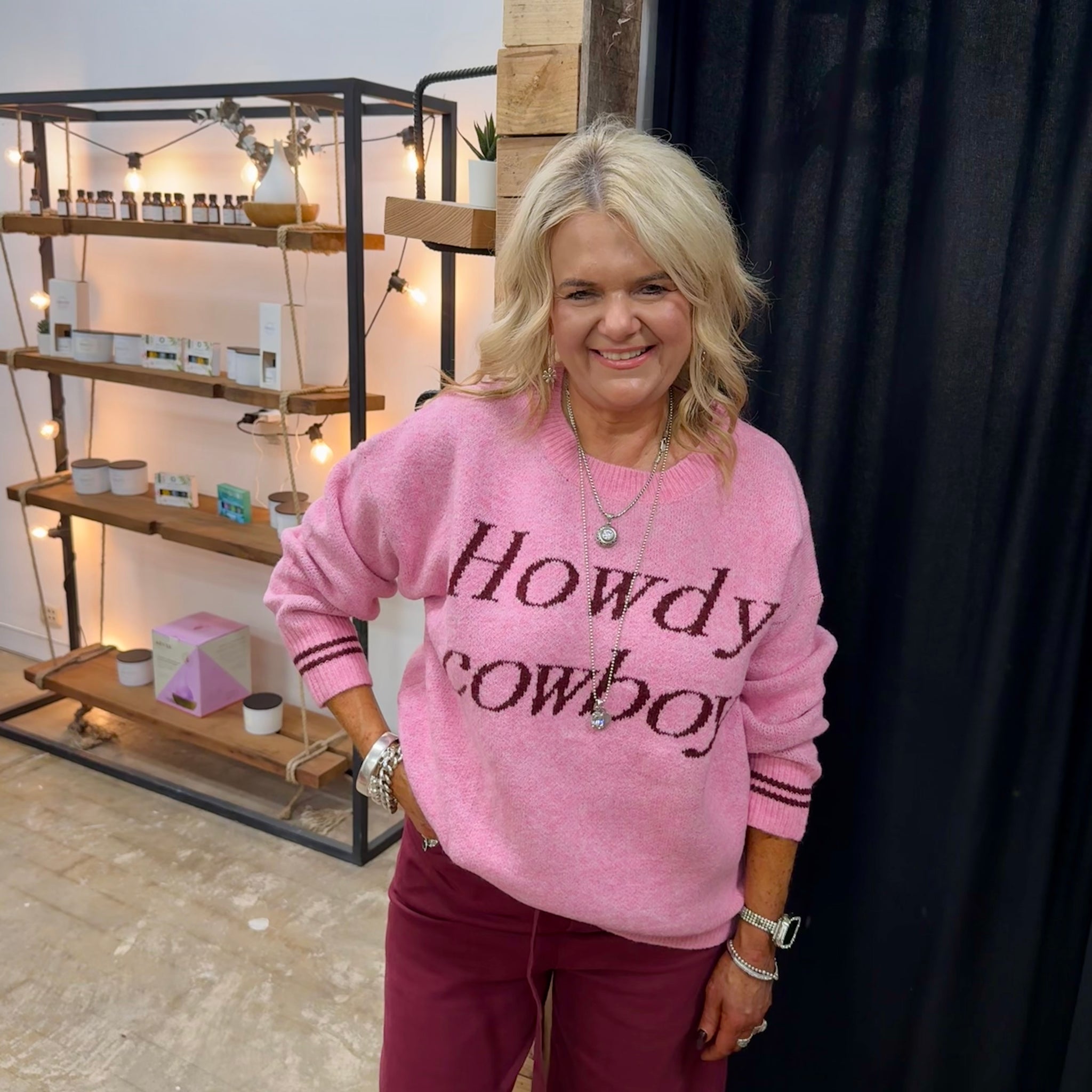 Howdy Cowboy Knit - Blush