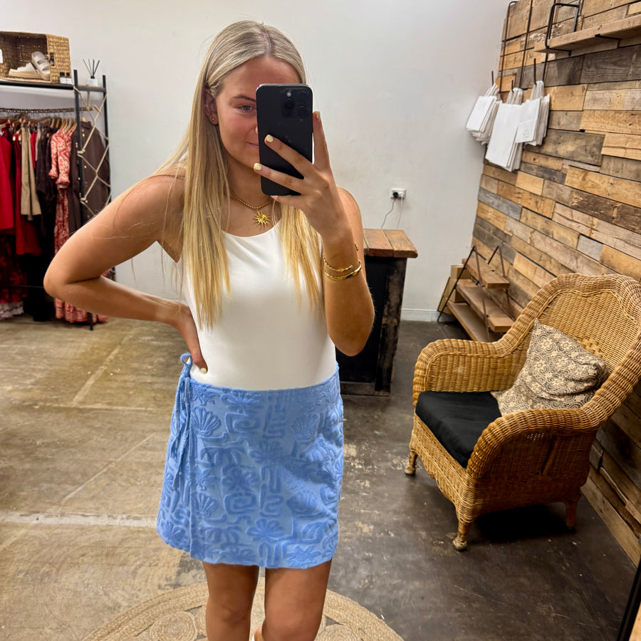 By Frankie Towel Wrap Skirt - Sky