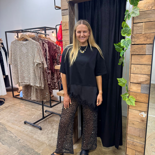 By Frankie Sequin Pants - Black