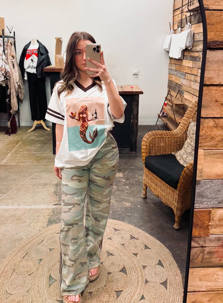 By Frankie Camo Racer Pants - Choc Stripe Pants