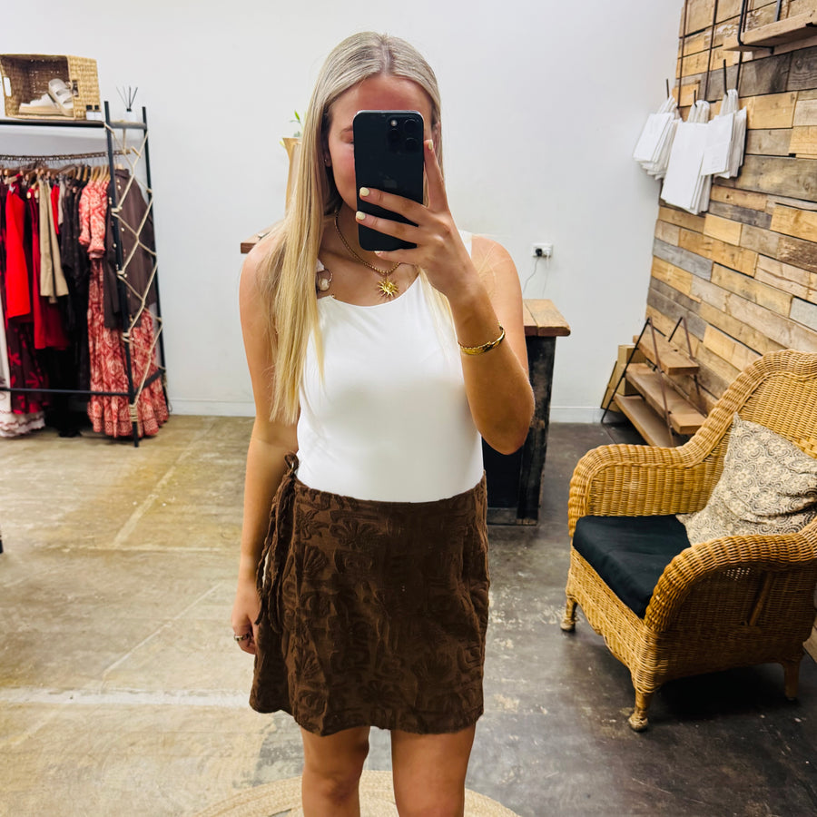 By Frankie Towel Wrap Skirt - Chocolate