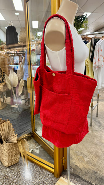 By Frankie Towel Tote Bag - Raspberry