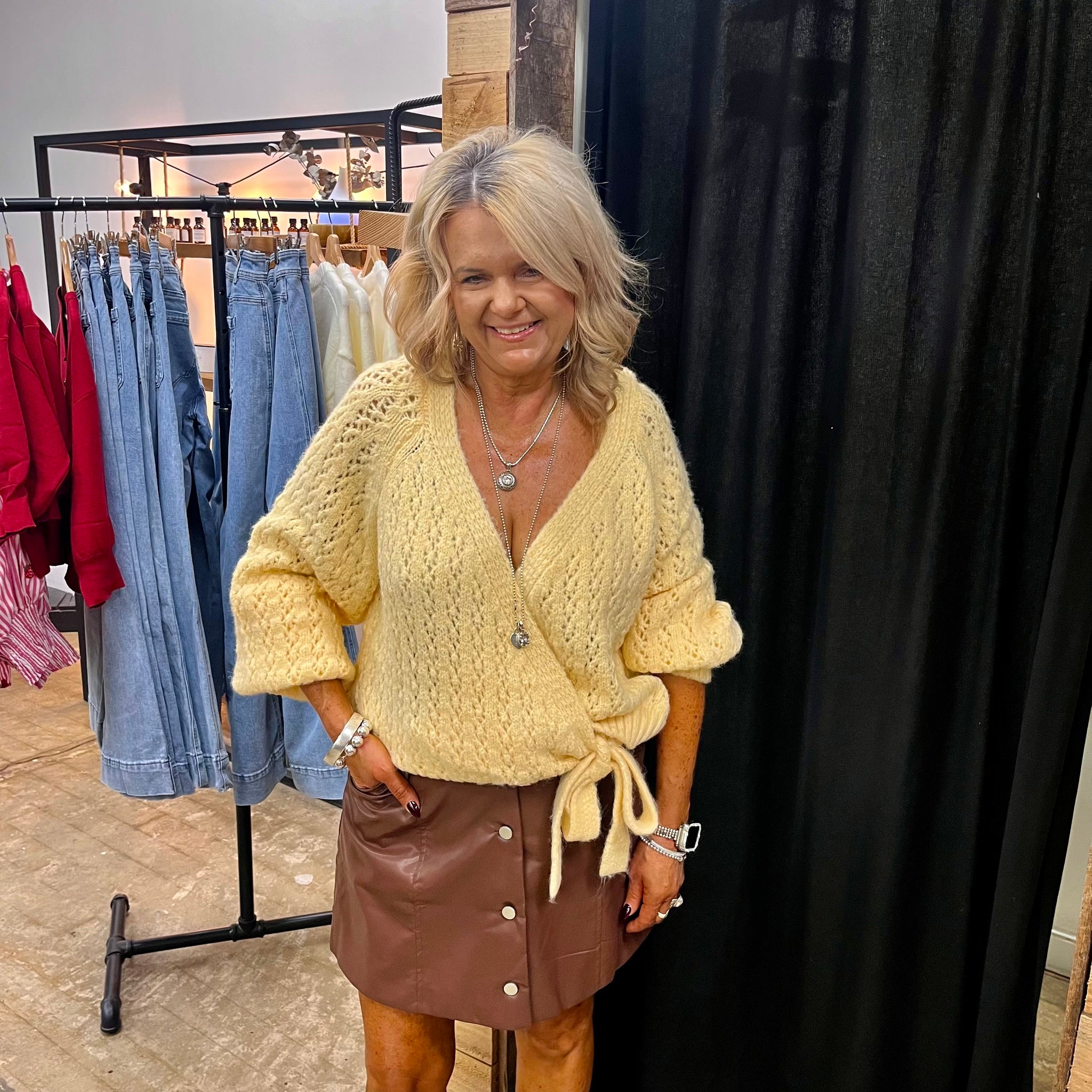 Lila Wrap Knit - Lemon