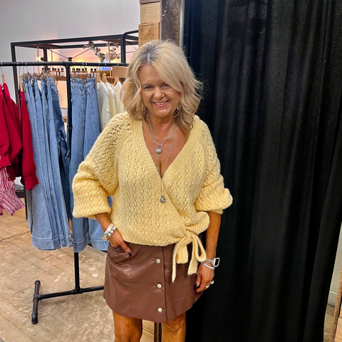 Lila Wrap Knit - Lemon