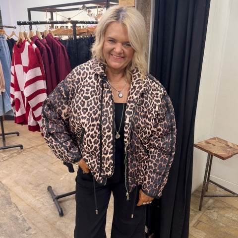 Izzy Leopard Puffer Jacket