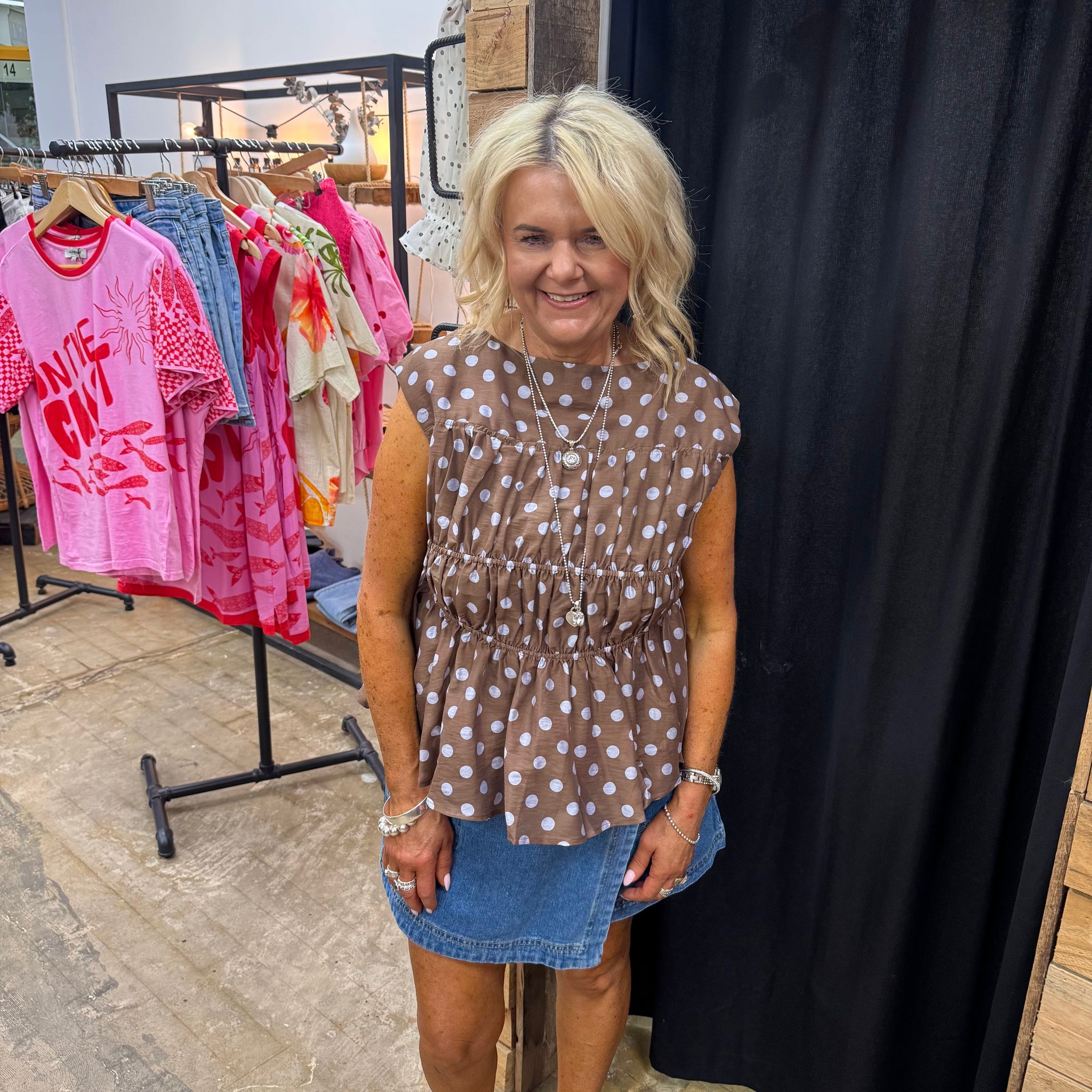 Freya Polka Dot Top