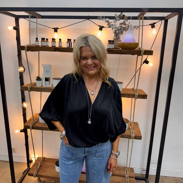 Ezra Satin Blouse - Black