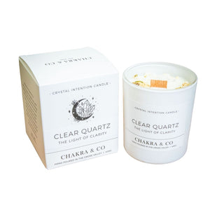 Clear Quartz Crystal Intention Candle 400g