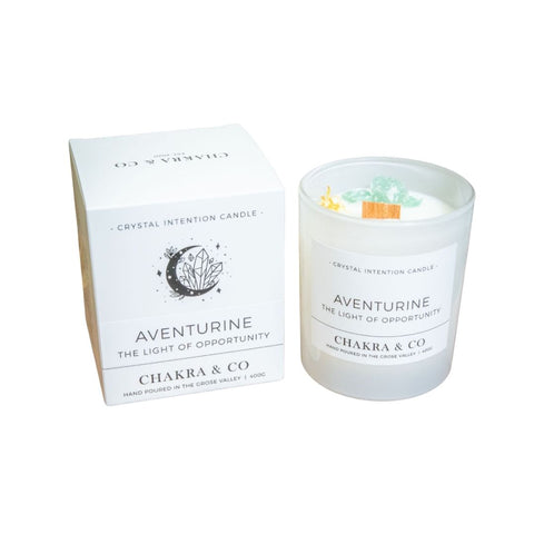 Aventurine Crystal Intention Candle 400g