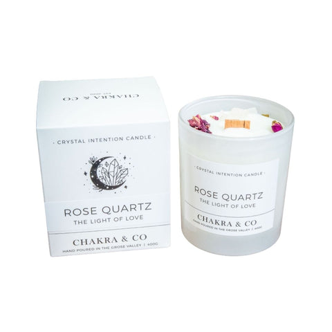 Rose Quartz Crystal Intention Candle 400g