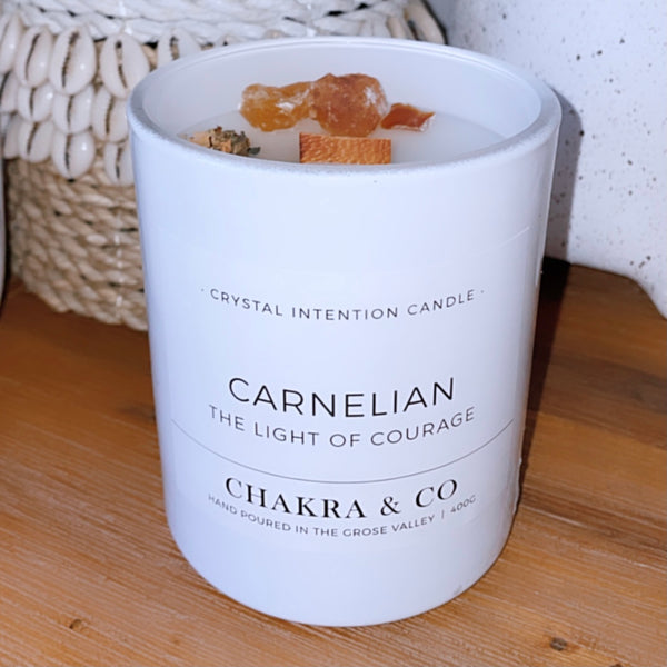 Carnelian Crystal Intention Candle 400g