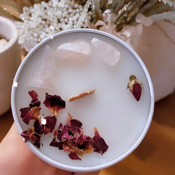 Rose Quartz Crystal Intention Candle 215g