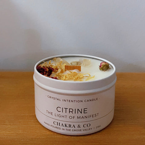 Citrine Crystal Intention Candle 215g